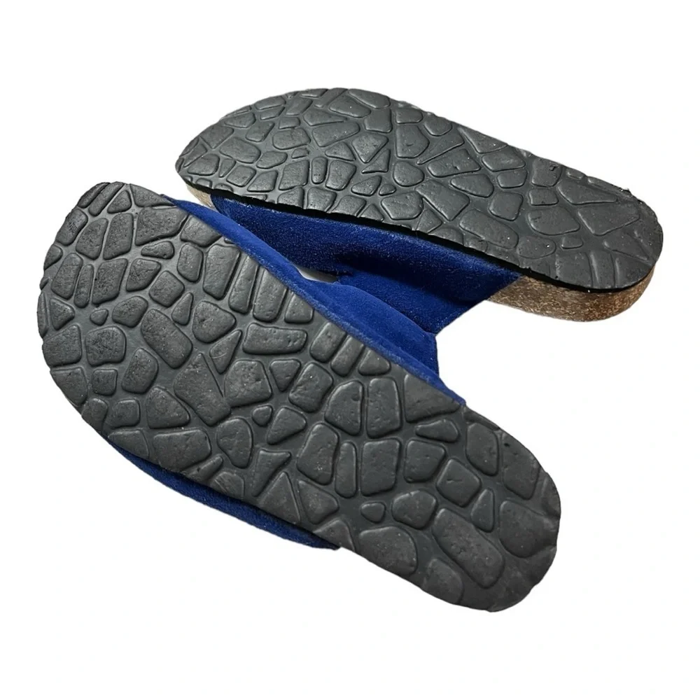 BIO GOLD Blue Slide Cork Bottom Soles Size 7.5